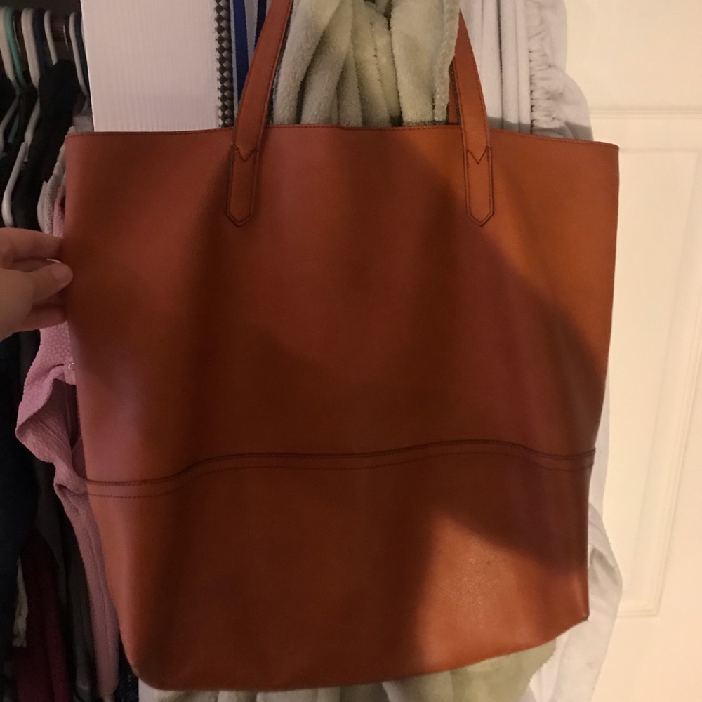 Tan leather tote